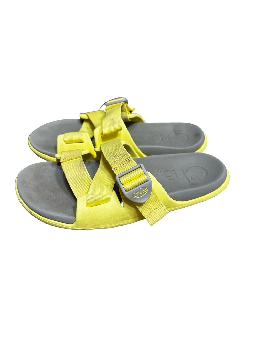 Chaco Yellow Slides Size 8 Slip On Strappy Sandals Hiking Casual Summer Boho - Picture 4 of 9